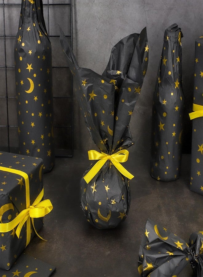 Whaline 100 Sheets Galaxy Tissue Paper Gold Foil Moon Star Gift Wrapping Paper Starry Night DIY Art Craft Paper for Wedding Birthday Baby Shower Party Supplies, 13.7 x 19.6 Inch - Image 5